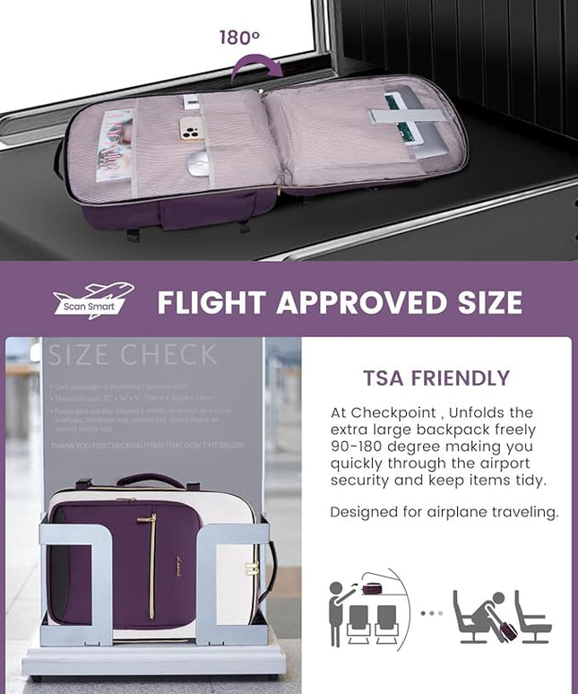 LOVEVOOK 50L Travel Backpack for Women & Men, Airline Approved Carry On Luggage with 3 Packing Cubes, TSA Overnight Bags, Waterproof Personal Item Bag, Weekender Essentials Backpacks fits 17" Laptop