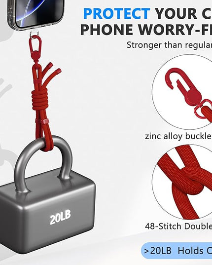 4 Pack Phone Lanyard & Wrist Strap, Cell Phone Lanyard for Around The Neck Adjustable Phone Strap for Most Smartphones