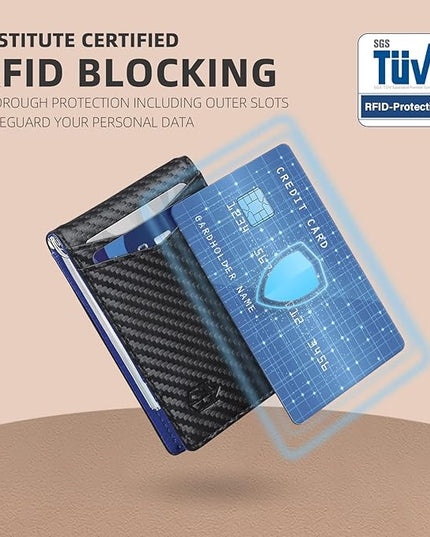 Zitahli Wallet for Men-6 Slots ID Window-Mens Wallets-Slim Wallet Classic Spring Money Clip RFID Blocking-Gift for Men