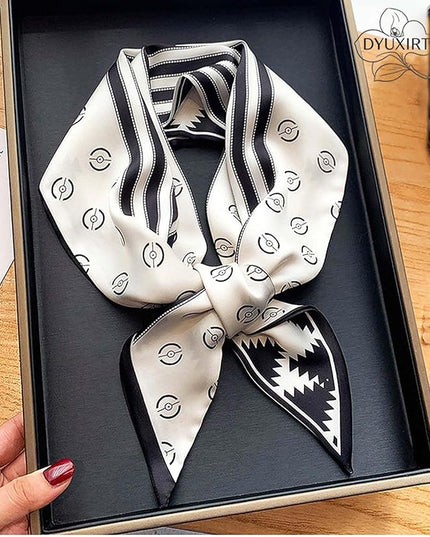 Head Scarf Purse Handle Neck Satin Hair Scarfs For Bag Lightweight Silky Long Thin Women's Fashion Scarves 59 * 5.9”