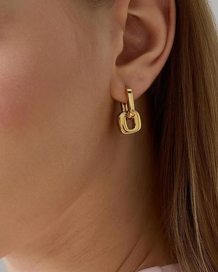 18K Gold Plated Chunky Hoop Earrings for Women Fashion Thick Gold Hoops Set Jewelry for Birthday Christmas Gifts
