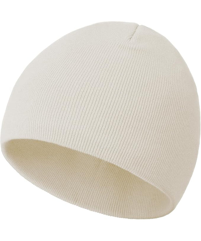 choshion 100% Cotton Beanie Hat, Cuffless Beanies Warm Knit Winter Skull Cap, Unisex Soft Fisherman Hats for Women Men