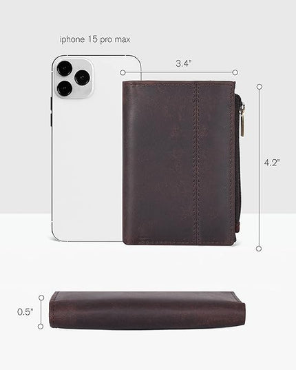 Oak Leathers Wallet For Women Full Grain Leather - Small RFID Coin Purse Credit Card & ID Holder for Ladies,Bifold Wallets for Teenager | Small, RFID, Coin Purse, for Ladies, for Teenager