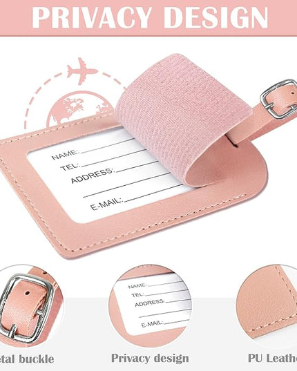 COSHAYSOO Passport Cover and Initial Luggage Tag Set with Preppy Chenille Letter Patch for Women Girls, Trendy Travel Bag Backpack Suitcase Identifier Halloween Valentines Gifts Pink Q