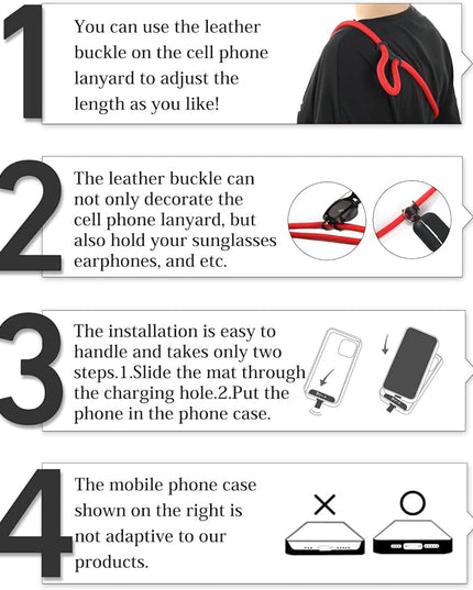 project-cb Cell Phone Lanyard ×1, Tether Tab ×2, Universal Adjustable Phone Strap, Crossbody, Neck Phone Lanyard, Rope Strap