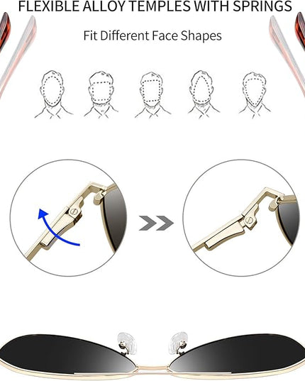 Joopin Polarized Metal Aviation Sunglasses Men, Classic Military Sun Glasses Women, Rectangle Shades UV400 Protection Costume