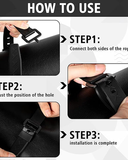 Sliner 5 Pack Reusable Industrial Straps 11.8'' 17.7'' 19.7'' 21.6'' 27.5'' Rubber Utility Strap with Buckle Adjustable Industrial Gear Tightening Tension Strap for Trucks Cargo Luggage Fastening