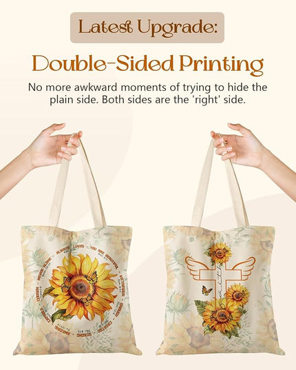 Aesthetic Tote Bag for Women- with Magnetic Buckle and Zipper Inner Pocket Cloth Cotton Canvas Tote Bags