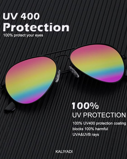 KALIYADI Classic Aviator Sunglasses for Men Women Driving Sun glasses Polarized Lens UV Blocking