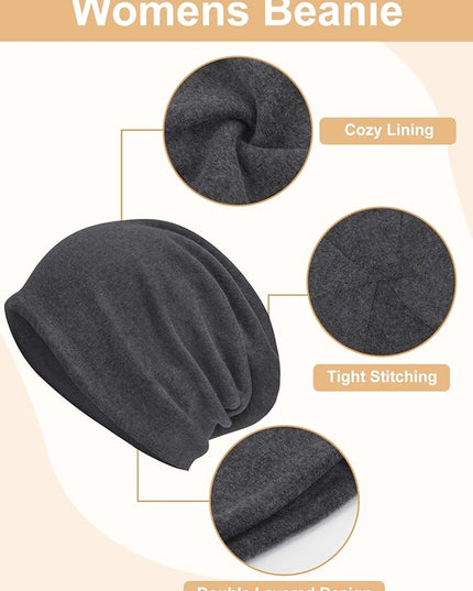 Senker Fashion Slouchy Beanie Hats for Women Men, Chemo Headwear Cotton Beanies Soft Lightweight Chemo Skull Cap Elastic