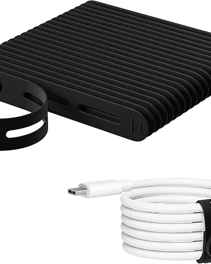 20Pcs Nearockle Reusable Cable Ties, Adjustable Silicone Cord Organizer Small Zip Ties for Charging Cords Earphone Computer Wire, Office Desk Cable Management Travel Accessories(Black)