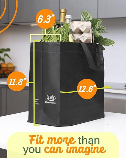Simply Cool Reusable Grocery Bags Eco-Friendly - Reusable Shopping Bags, Heavy Duty Grocery Bags, Foldable, Tote Bags Bulk