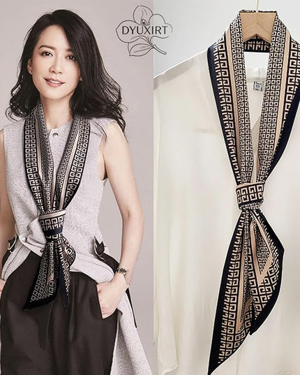 Head Scarf Purse Handle Neck Satin Hair Scarfs For Bag Lightweight Silky Long Thin Women's Fashion Scarves 59 * 5.9”