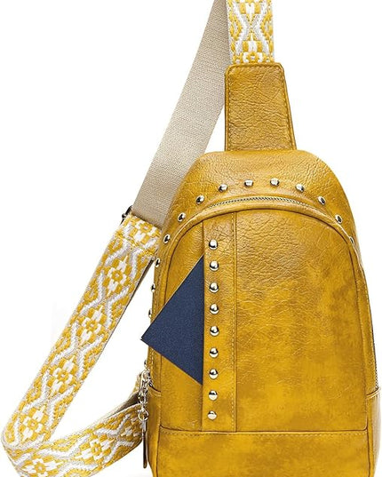 FALAN MULE Crossbody Bags for Women Trendy Leather Sling Chest Bag Fanny Packs for Women