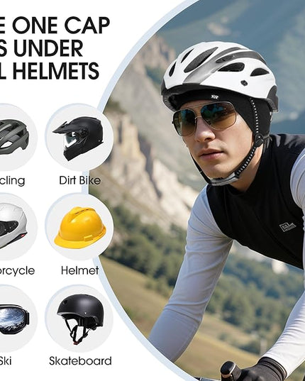 Skull Cap Helmet Liner, Winter Thermal Cycling Cap for Men & Women, Lightweight Cycling Hat for Biking Running Outdoor Work