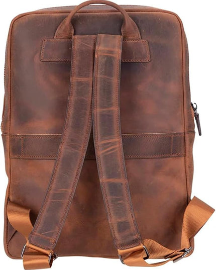 Osceola Genuine Leather Laptop Backpack for Men & Women, Handmade Leather Backpack Fits 16 Inch Laptop (Antic Brown)