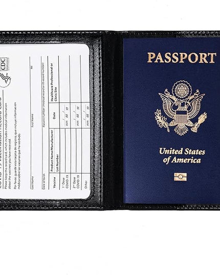 2 Pcs Passport holders，Ultra Slim passport wallet，PU Leather Passport Cover for Women and Men