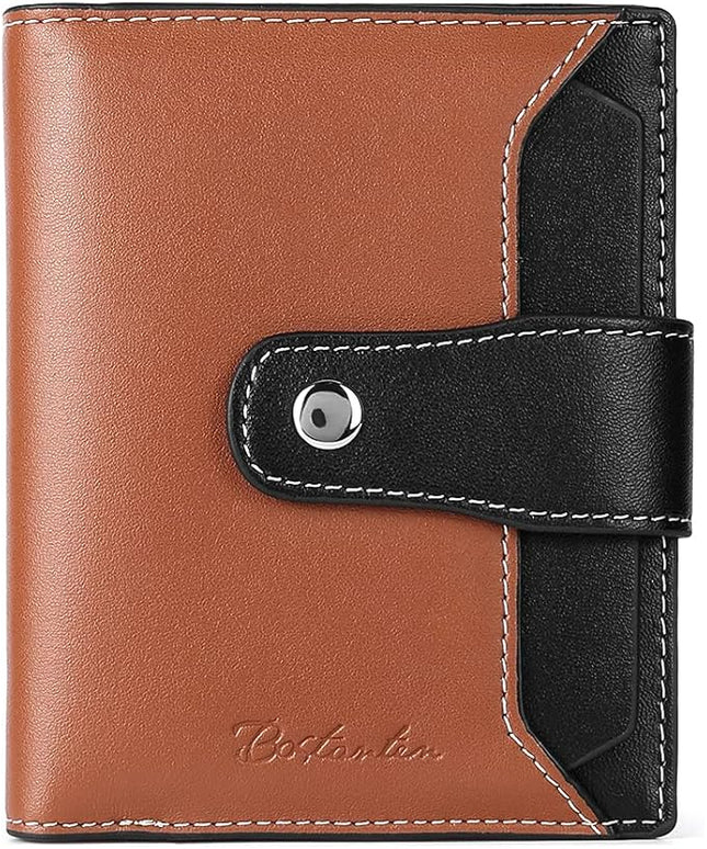 BOSTANTEN Women Leather Wallet RFID Blocking Small Bifold Zipper Pocket Wallet Card Case Purse with ID Window
