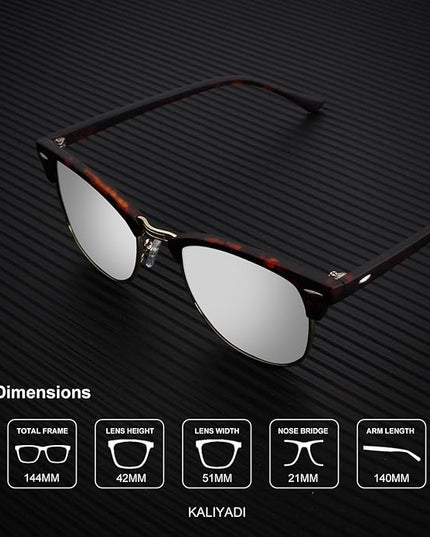KALIYADI Polarized Sunglasses for Men and Women Semi-Rimless Frame Driving Sun glasses UV Blocking