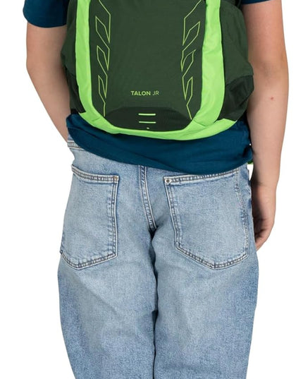 Osprey Talon Jr Boy's Lightweight Hiking Backpack - Kids Adventure Backpack for Travel & Camping, Green Canopy