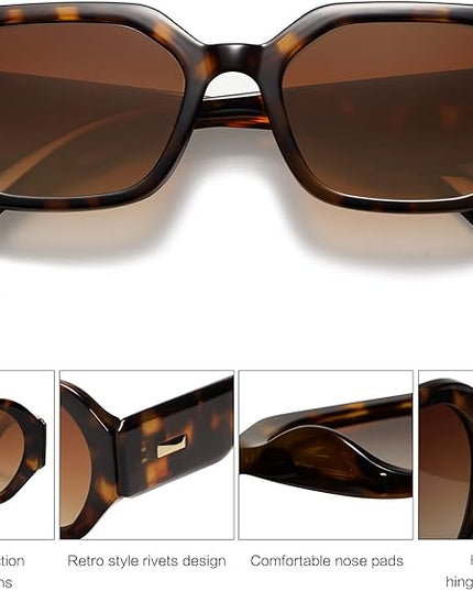 SOJOS Polarized Sunglasses For Women Retro Rectangle Womens Sun Glasses Trendy Narrow Square 90s Shades SJ2232