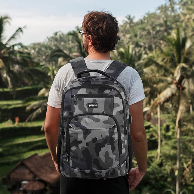 Paude Backpack for Men,College Backpack School Bookbag for Teens,Laptop Bookbag with USB Port and Headphone Hole