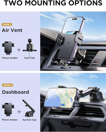 JOYROOM Wireless Car Charger,15W Qi Fast Charging Car Charger Phone Holder Mount, Auto-Clamping Alignment Windshield Dashboard Air Vent Cell Phone Holder for iPhone 16 Pro Max/15 Pro,Samsung S24/S23