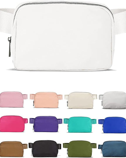 YOSHUYUKI Fanny Pack Crossbody Bag Trendy Waterproof Small Sling Cross Body Purse for Women Men Fashion Waist Packs Mini Belt Pouch Chest Bum Hip Bag Lulu Dupes for Travel Vacation Running Frost