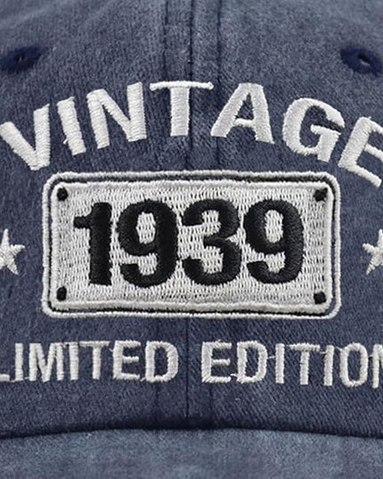 Vintage 1944 1943 1942 1941 1940 1939 1938 1937 1936 1935 Limited Edition Adjustable Embroidered Baseball Cap