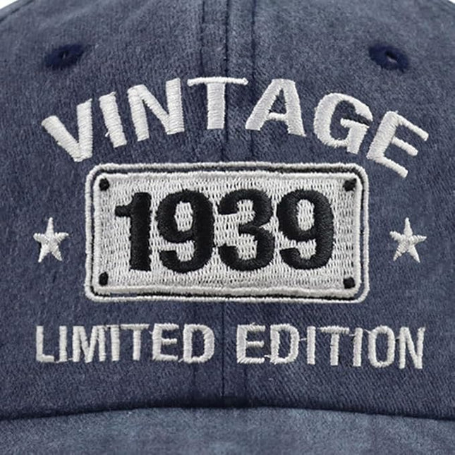 Vintage 1944 1943 1942 1941 1940 1939 1938 1937 1936 1935 Limited Edition Adjustable Embroidered Baseball Cap