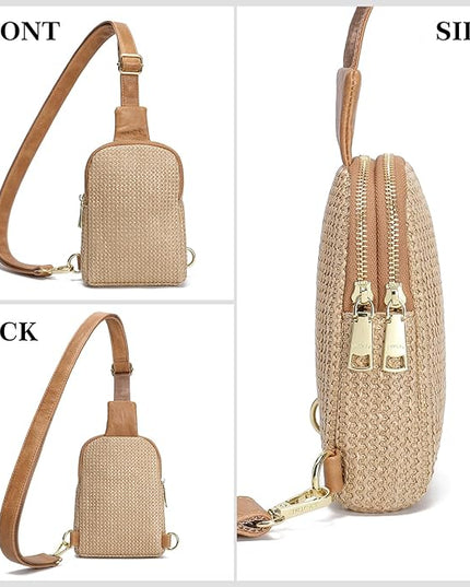 INICAT Faux Straw Crossbody Bags Beach Gifts Valentines Day Her Cruise Ship Essentials Women Summer Small Sling Purses