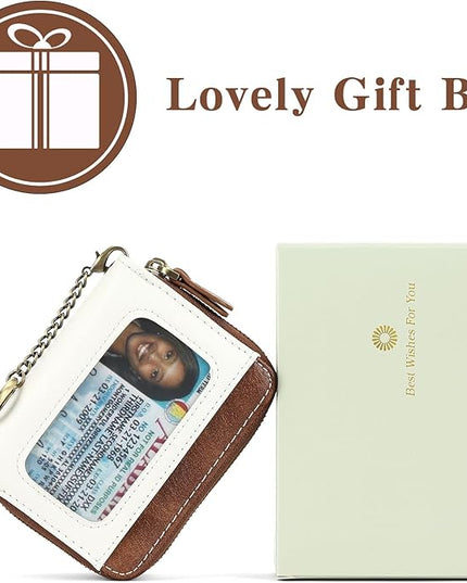 GOIACII Small Genuine Leather Wallet for Women, RFID Blocking Credit Card Holder Wallet