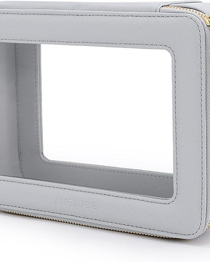 Aveniee Clear Makeup Bag Organizer,Large Travel Toiletry Bag for Women, Waterproof Cosmetic Pouch with Zippers,Car Organizers and Storage Case for Accessories,Blue