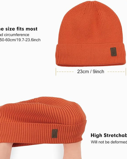 Wmcaps Winter Beanie for Men Women, Fleece Lined Beanie Soft Warm Knit Hat Ski Stocking Cuffed Cap