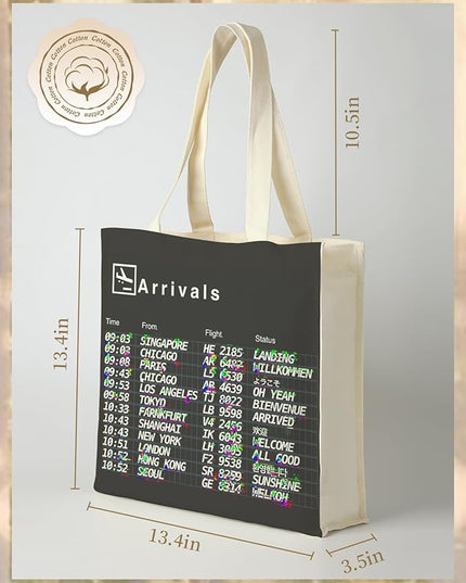 AUSVKAI Canvas Tote Bag Aesthetic for Women, Cute Reusable Bags with Pockets & Snaps for Beach Shopping College Gym Grocery