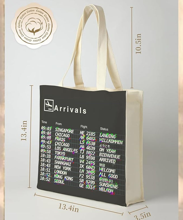 AUSVKAI Canvas Tote Bag Aesthetic for Women, Cute Reusable Bags with Pockets & Snaps for Beach Shopping College Gym Grocery