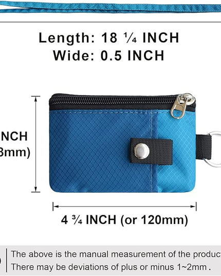 Minimalist RFID Blocking Small Wallet with ID Window,WaterResistant Zip Id Case Wallet with Lanyard Keychain for Cards,Cash,Travel,Women,Men