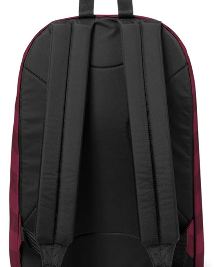 EASTPAK Out Of Office – 31L Backpack with Dual Compartments, 16” Laptop Sleeve, Security Pocket, Bottle Holder & Air Mesh Straps, Checker Wine Burgundy