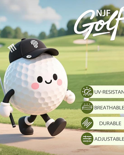 NJF Golf™ Hat Men - Breathable Mens Golf Hats, Adjustable Rope Snapback Cap, Convenient Cap with Tee Holder