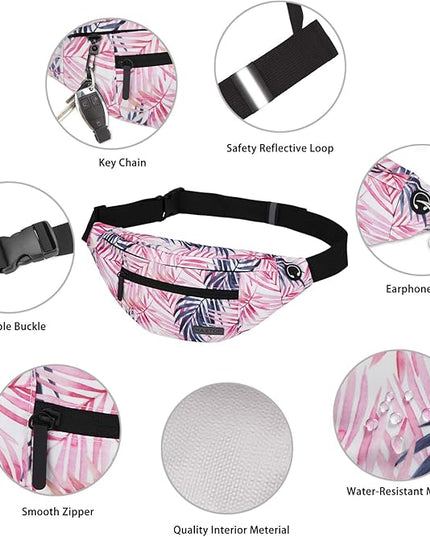 MAXTOP Large Crossbody Fanny Pack with 4-Zipper Pockets,Gifts for Enjoy Sports Festival Workout Traveling Running Casual Hands-Free Wallets Waist Pack Phone Bag Carrying All Phones