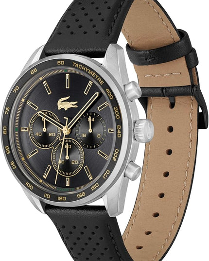 Lacoste Boston Men's Chronograph Watch - Classic Stainless Steel - Tachymeter - Water Resistant up to 5ATM/50 Meters - Modern Design for Him - 42mm