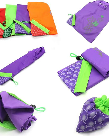10PCS Fruits Reusable Grocery Shopping Tote Bags Folding Pouch Storage Convenient for Travel