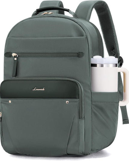 LOVEVOOK Laptop Backpack for Women, 17.3" Work Backpack Purse, Travel Personal Item Bag, Carry On Business Computer Bag, Casual Daypack for Office, School, or Gift, Sage Green