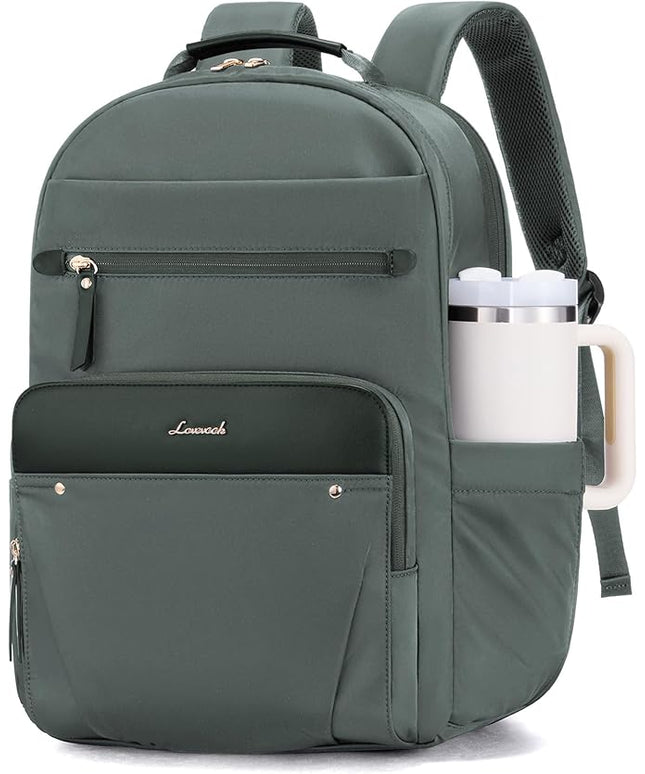 LOVEVOOK Laptop Backpack for Women, 17.3" Work Backpack Purse, Travel Personal Item Bag, Carry On Business Computer Bag, Casual Daypack for Office, School, or Gift, Sage Green