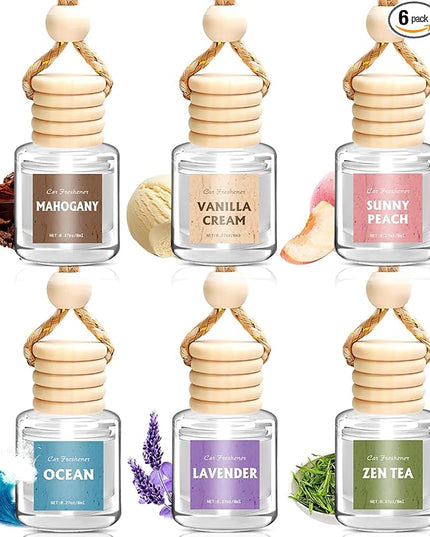 AROIC Car Air Freshener for Women, 6 Pack Air Freshener Diffuser, Hanging Air Fragrance Essential Oil Diffuser, Car Scents Accessories Cute Car Interior Decor, Romantic Valentines Day Gift for Her