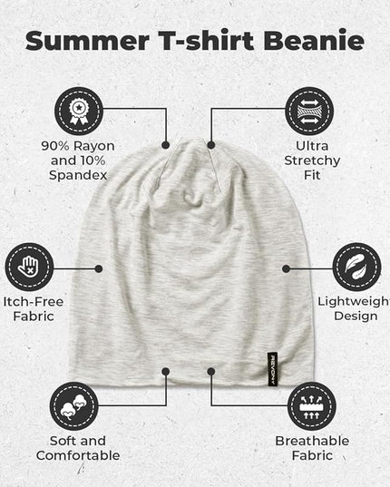 Summer T-Shirt Beanie for Men & Women - Soft Modal - Slouchy Style