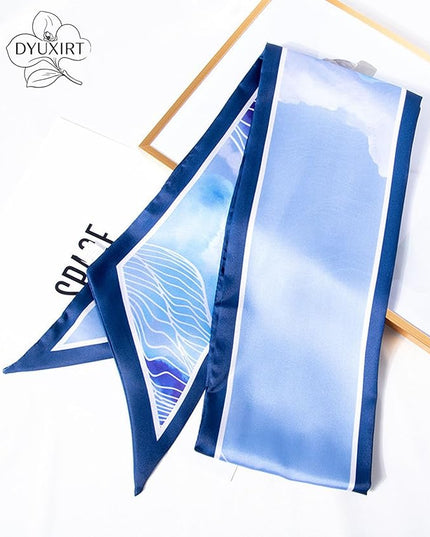 Head Scarf Purse Handle Neck Satin Hair Scarfs For Bag Lightweight Silky Long Thin Women's Fashion Scarves 59 * 5.9”