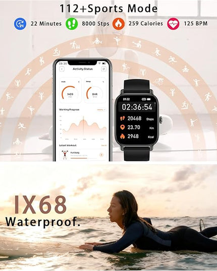 Smart Watch for Women Men Fitness: Make Answer Call Digital Mens Watches Waterproof Running Smartwatch for Android Phone iPhone Samsung Compatible Heart Rate Monitor SpO2 Pedometer Step Tracker
