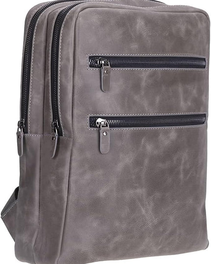 Osceola Genuine Leather Laptop Backpack for Men & Women, Handmade Leather Backpack Fits 16 Inch Laptop (Grey)