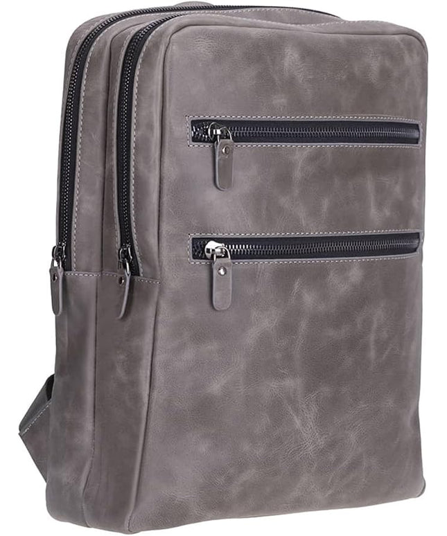 Osceola Genuine Leather Laptop Backpack for Men & Women, Handmade Leather Backpack Fits 16 Inch Laptop (Grey)